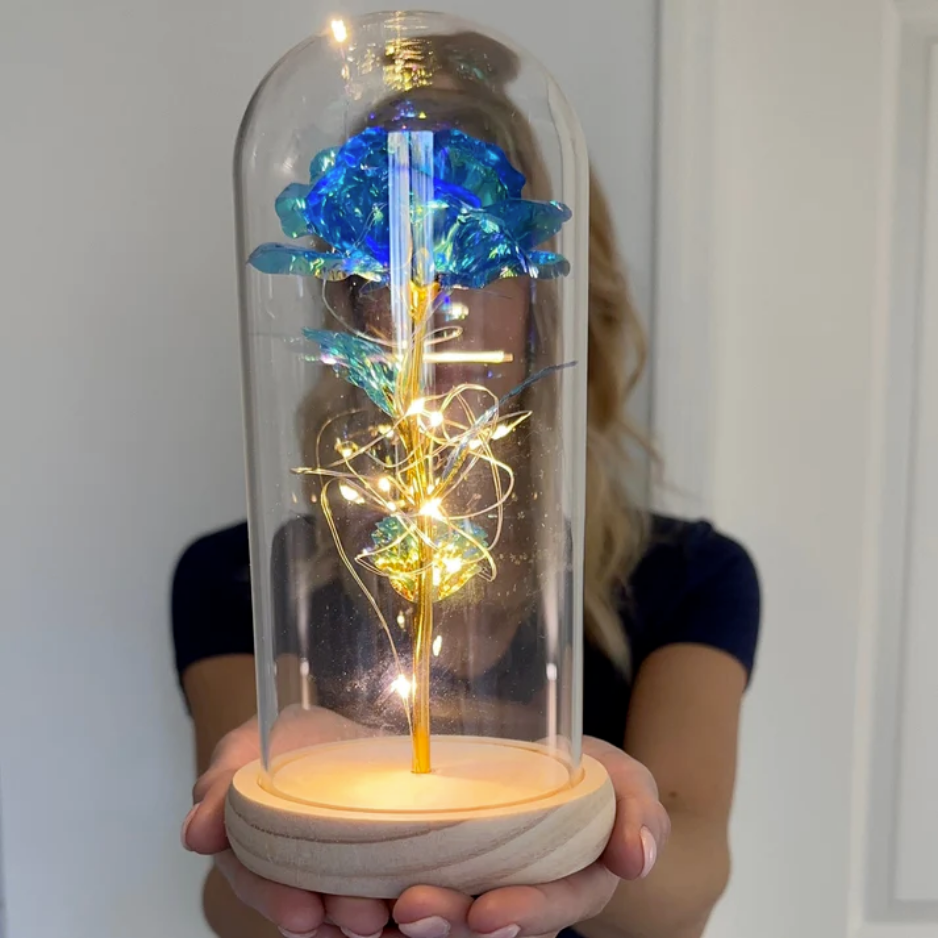 Rose Éternelle Scintillante en Verre