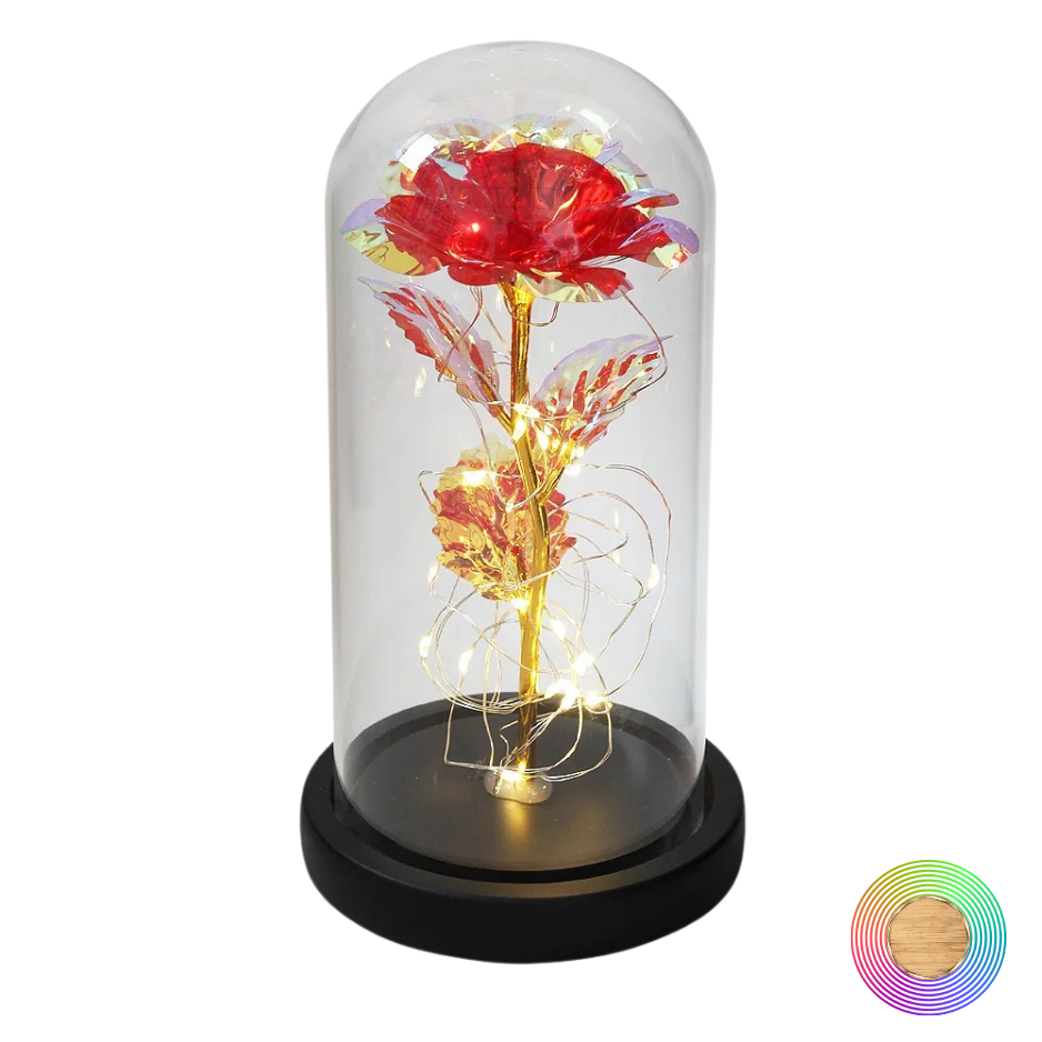 Rose Éternelle Scintillante en Verre