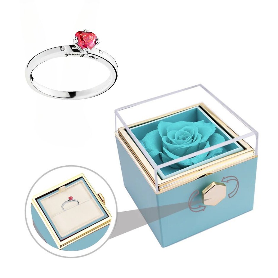 Coffret Rose-Éternelle : Rotatif & Bijou Personnalisable