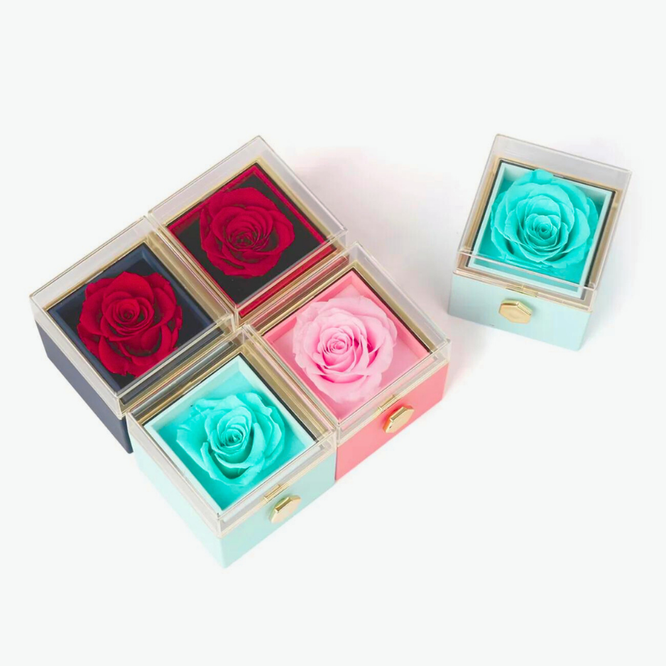 Coffret Rose-Éternelle : Rotatif & Bijou Personnalisable