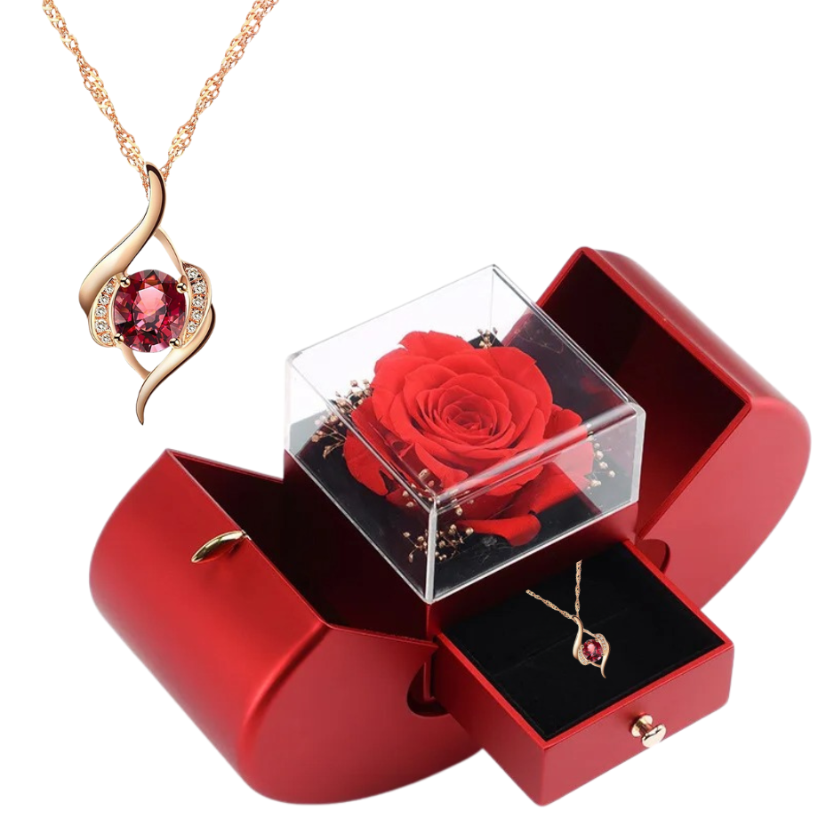 Coffret Rose-Éternelle : Pomme d'Amour & Bijou Rubis