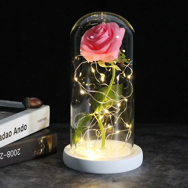 Rose Éternelle Scintillante en Verre