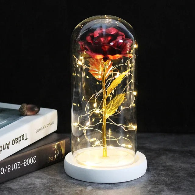 Rose Éternelle Scintillante en Verre