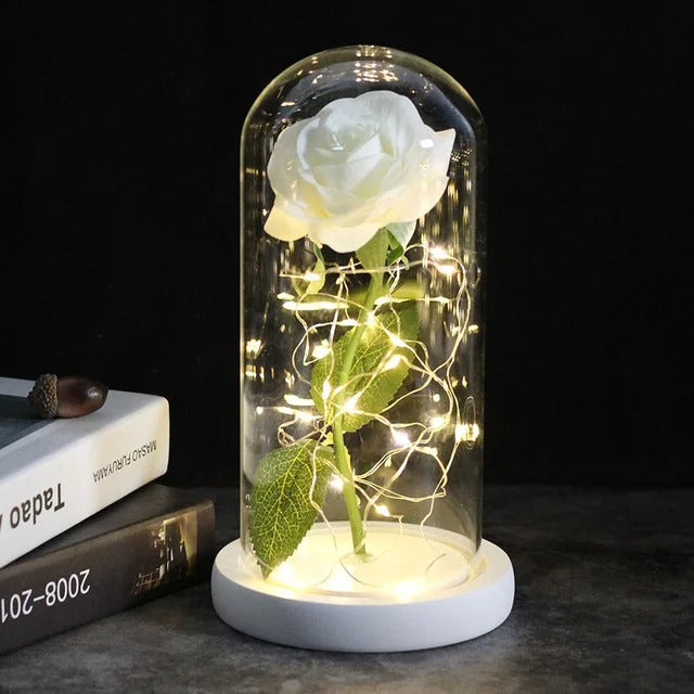 Rose Éternelle Scintillante en Verre