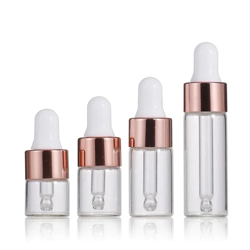 Pack de 10 mini flacons compte-gouttes Rose Gold